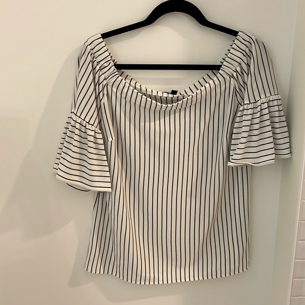 Banana republic off the shoulder top striped M